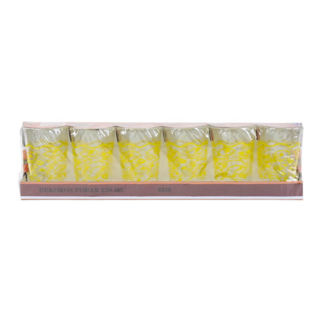 Set De 6 Vasos De Vidrio Con Diseño 220 ml Set De 6 Vasos De Vidrio Con Diseño 220 ml