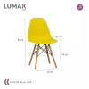 Pack 2 Sillas De Comedor Eames Lumax De Diseño Moderno Con Patas De Madera Amarillo