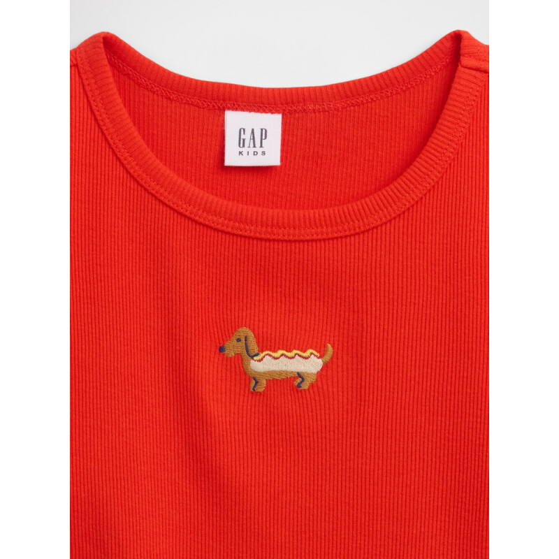 V-SU SS RIB TEE HOT RED 664