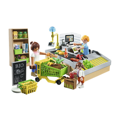 Supermercado con Caja Registradora Playmobil 65 Piezas con Figuras U