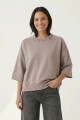 Sweatshirt manga 3/4 con bolsillo Rosa Palido