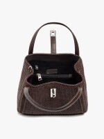 Bolso Tote Efecto Rafia Con Bandolera marron