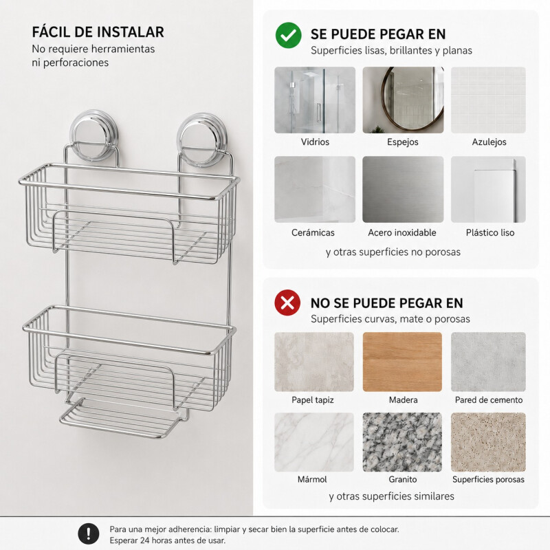 Organizador de Baño de 2 Pisos en Acero de Carbono Future - Plata Organizador de Baño de 2 Pisos en Acero de Carbono Future - Plata
