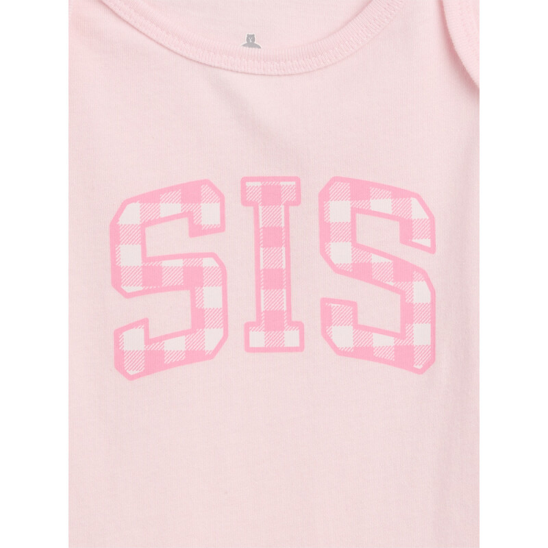 V-VALUE SS GRPH BS SP FAM PINK GINGHAM