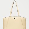 Shopper Raix en efecto cuero liso Natural
