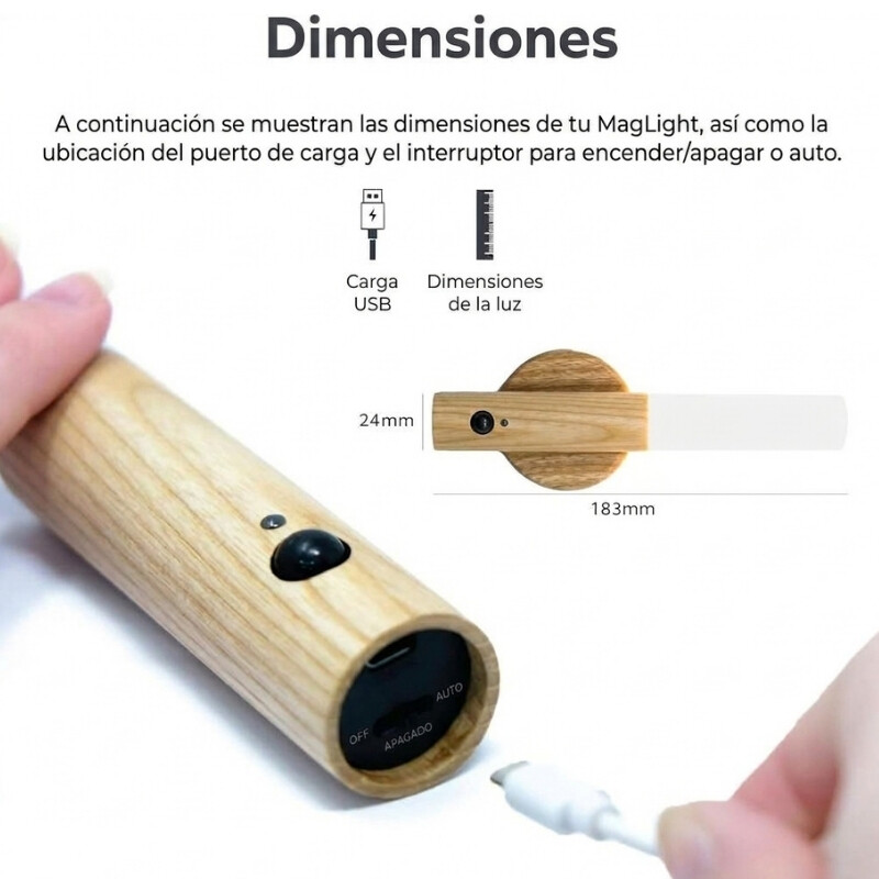 ARTEFACTO DE PARED RECARGABLE SANDRA Luminaria de Pared Recargable Sandra con Sensor Luz Cálida