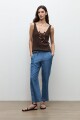 Pantalon recto Lyocell jean medio