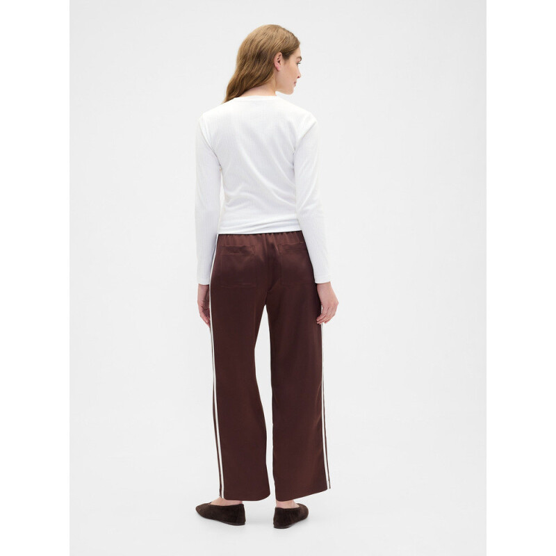 V-SATIN STRAIGHT PO SIDE STRIPE DARK BROWN 1