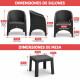 Juego de 2 sillones Olivia + Mesa 43x43 GRIS