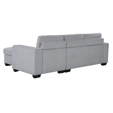 SOFÁ C/CHAISE MÁS DE 4 CUERPOS TELA GRIS DETROIT
