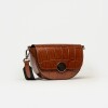 Bandolera The Circle en cuero croco Cuoio
