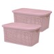 Set x2 Caja simil ratán 2,5 Lts ROSADO