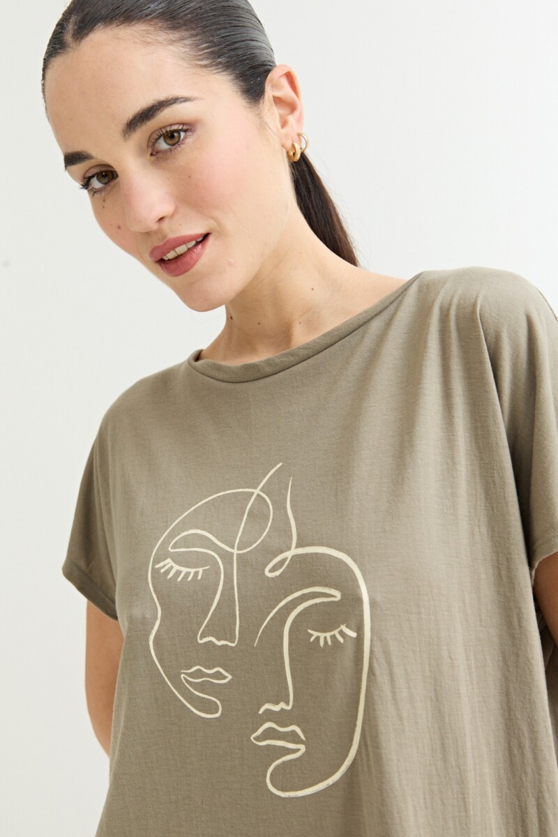 Vestido estampado VERDE OLIVA