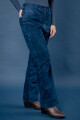 Pantalón de cuero Azul gamuza