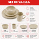 Juego Vajilla 16pcs llano 27/20/14/350ml BEIGE
