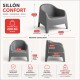 2 Sillones Skarpo + Mesa redonda Puket GRIS
