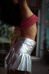 Mini Gotic Skirt Plateado