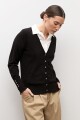 Cardigan abotonado negro
