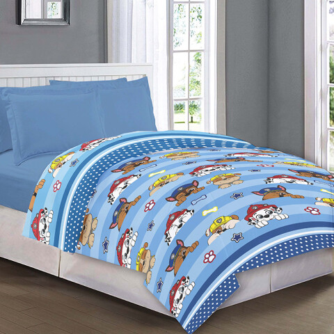 Colcha Infantil Paw Patrol 1 Plaza 100% Microfibra CELESTE