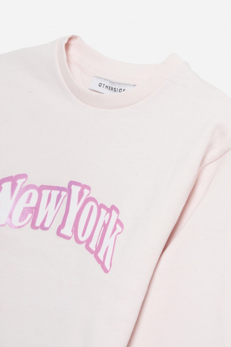 Buzo estampado Rosa Palido