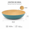 Centro de Mesa en Melamina Interior Simil Rattán Celeste