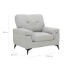 BUTACA Tela y Madera Natural Living - Lamona Gris Claro