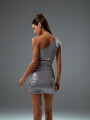VESTIDO CASABLANCA PLATEADO