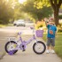 Bicicleta infantil Shengdi Rod 12 Canasto Parrilla Rueditas Color Violeta