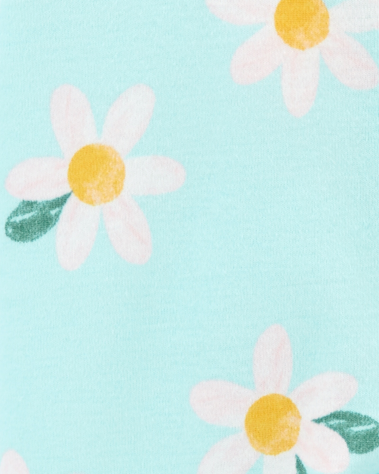 Pijama una pieza de algodón, con pie, diseño floral Sin color