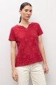 Remera puff print carmesí
