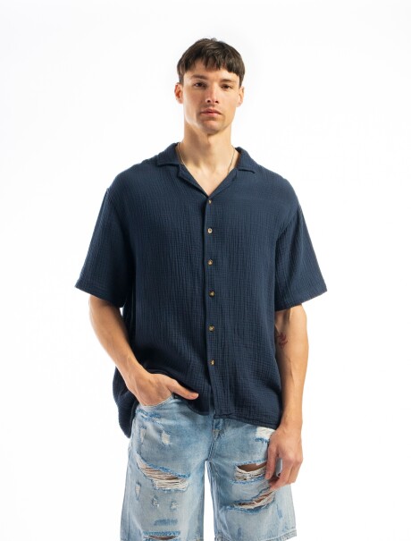 Camisa Tetra Algodón Cartagena Marino