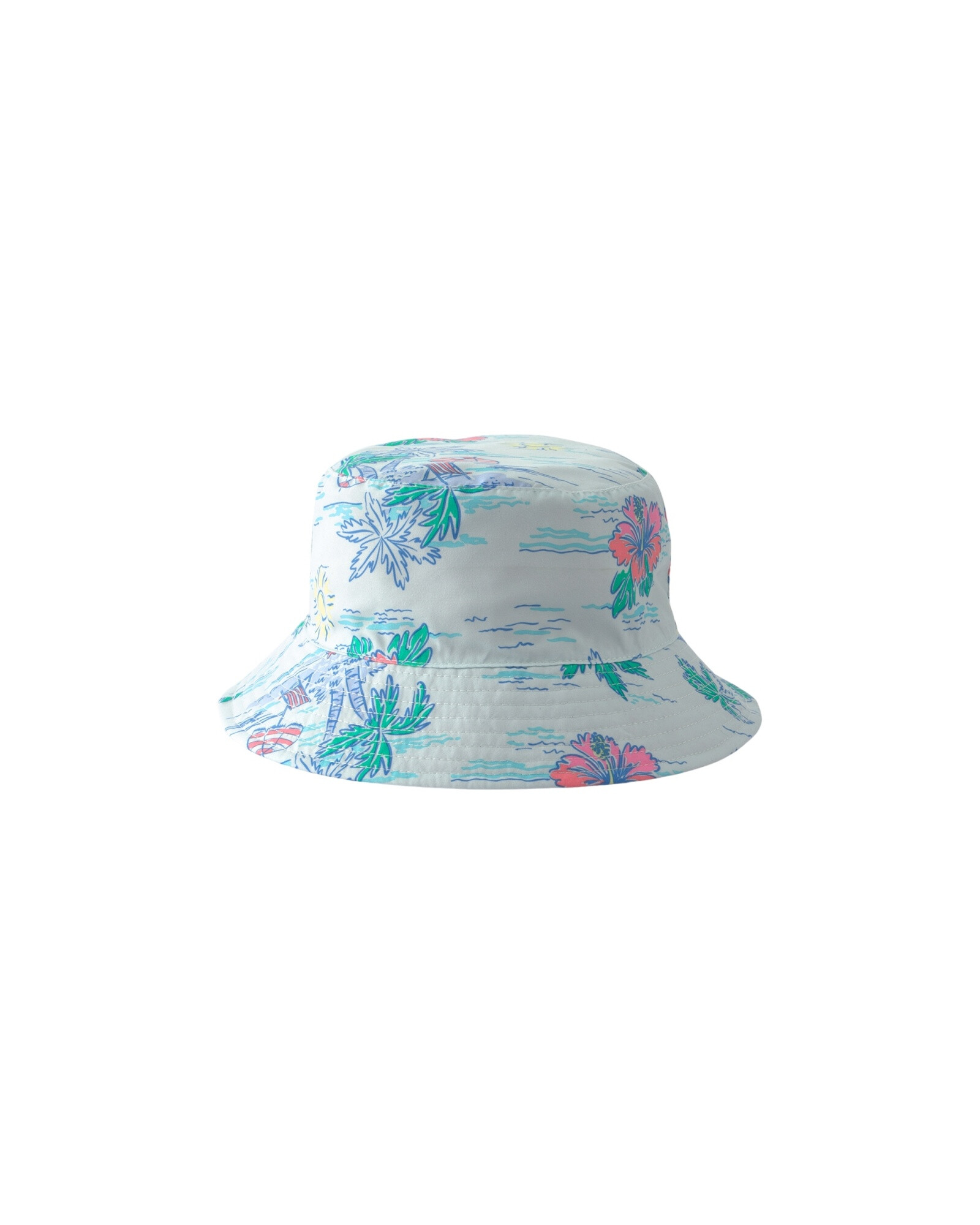 Gorro reversible, diseño tropical y beige Sin color