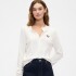 FRCH LOGO CASHSOFT CREW CARDI IVORY FROST
