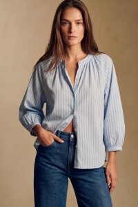 Blusa A Rayas Celeste
