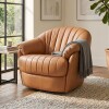 Butaca Giratoria 100% Cuero - Paris Camel