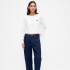 INTL LS CROPPED BOAT TEE FRESH WHITE