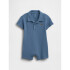 B PIQUE POLO SHORTIE 1PC KNIT BAINBRIDGE BLUE
