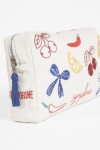 Estuche bordado cherrys crudo