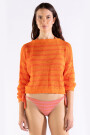 MILA STRIPED SWEATER Fucsia
