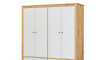 Ropero 4 Puertas 4 Cajones Madera Natural - Mari Blanco