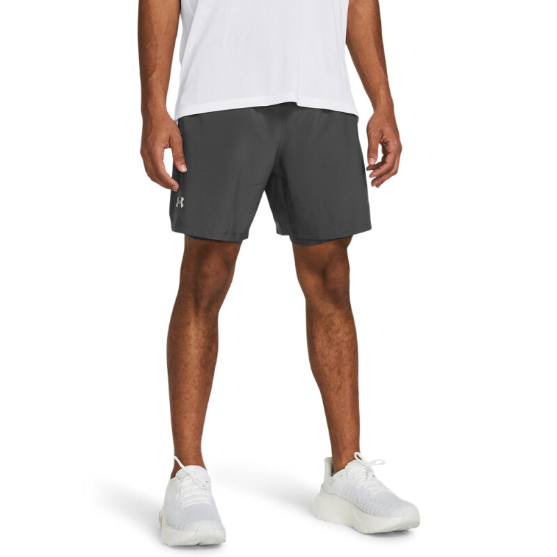 UA LAUNCH 7'' 2-IN-1 SHORTS-GRY GRY-025
