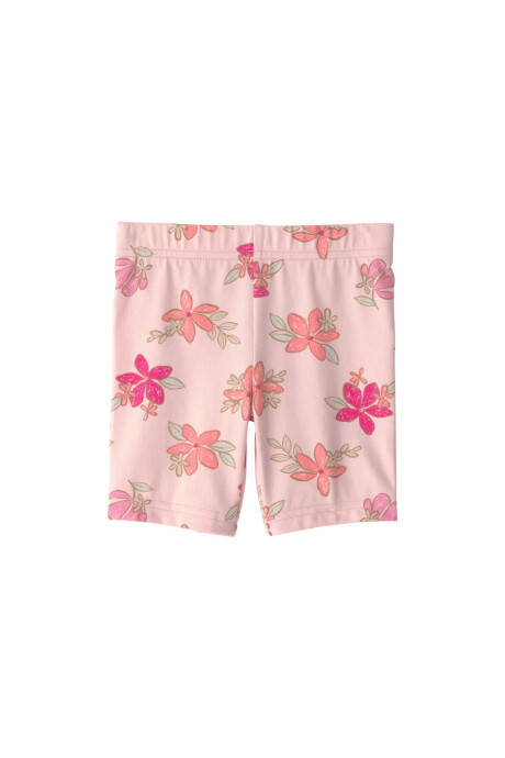 Short ciclista de algodón, rosado, diseño floral Sin color