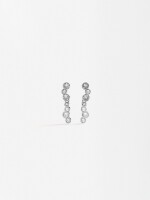 Pendientes Con Circonitas plateado