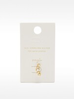 Pendiente Individual Con Circonitas - Plata De Ley 925 dorado