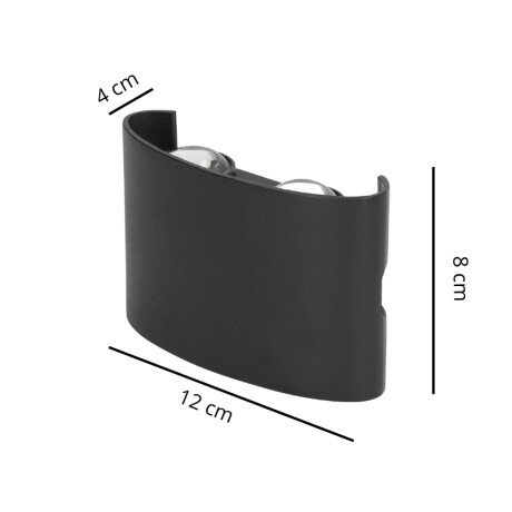 ARTEFACTO EXTERIOR BOLSANO PARA ADOSAR EN PARED BIDIRECCIONAL 4w Artefacto Exterior LED Bolsano Para Adosar Bidireccional 4W Negro