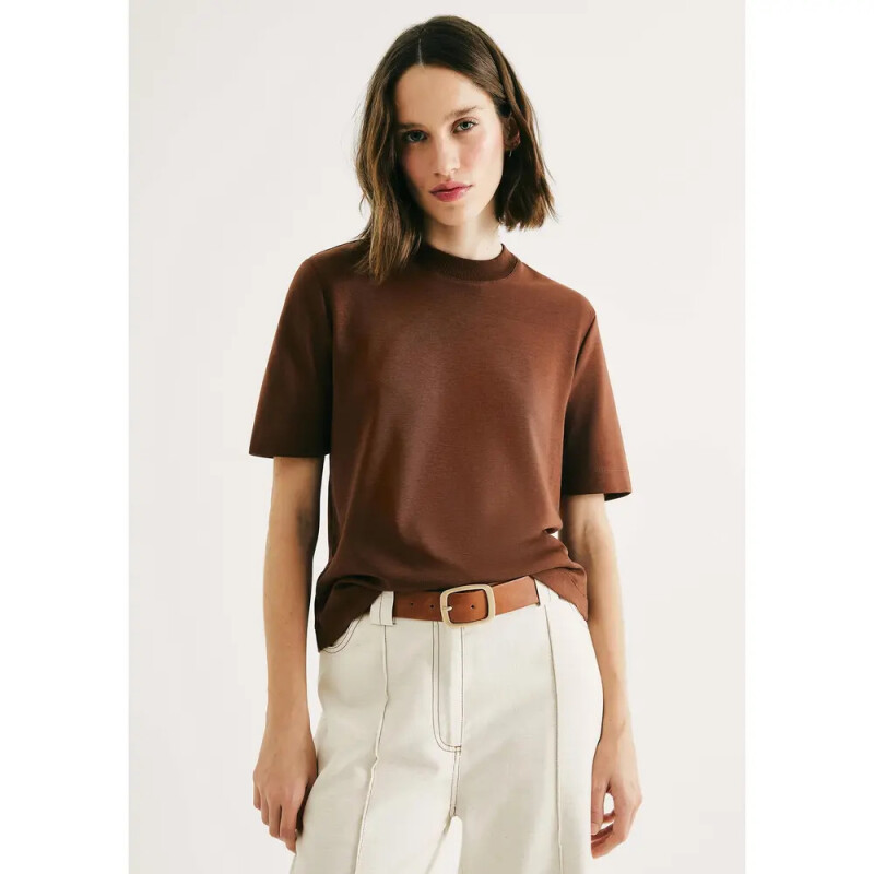 BLUSA MM FEM MARROM ESCURO