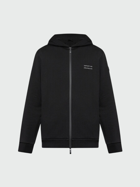 MONCLER - Campera de algodón suave con capucha Negro