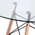 Mesa Comedor Cocina Eames Redonda Vidrio 90 Cm Premium Atrix Transparente