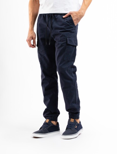 Pantalón Algodón Cargo Jogger Marino