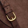 Cartera al hombro Mod en efecto gamuza Chocolate